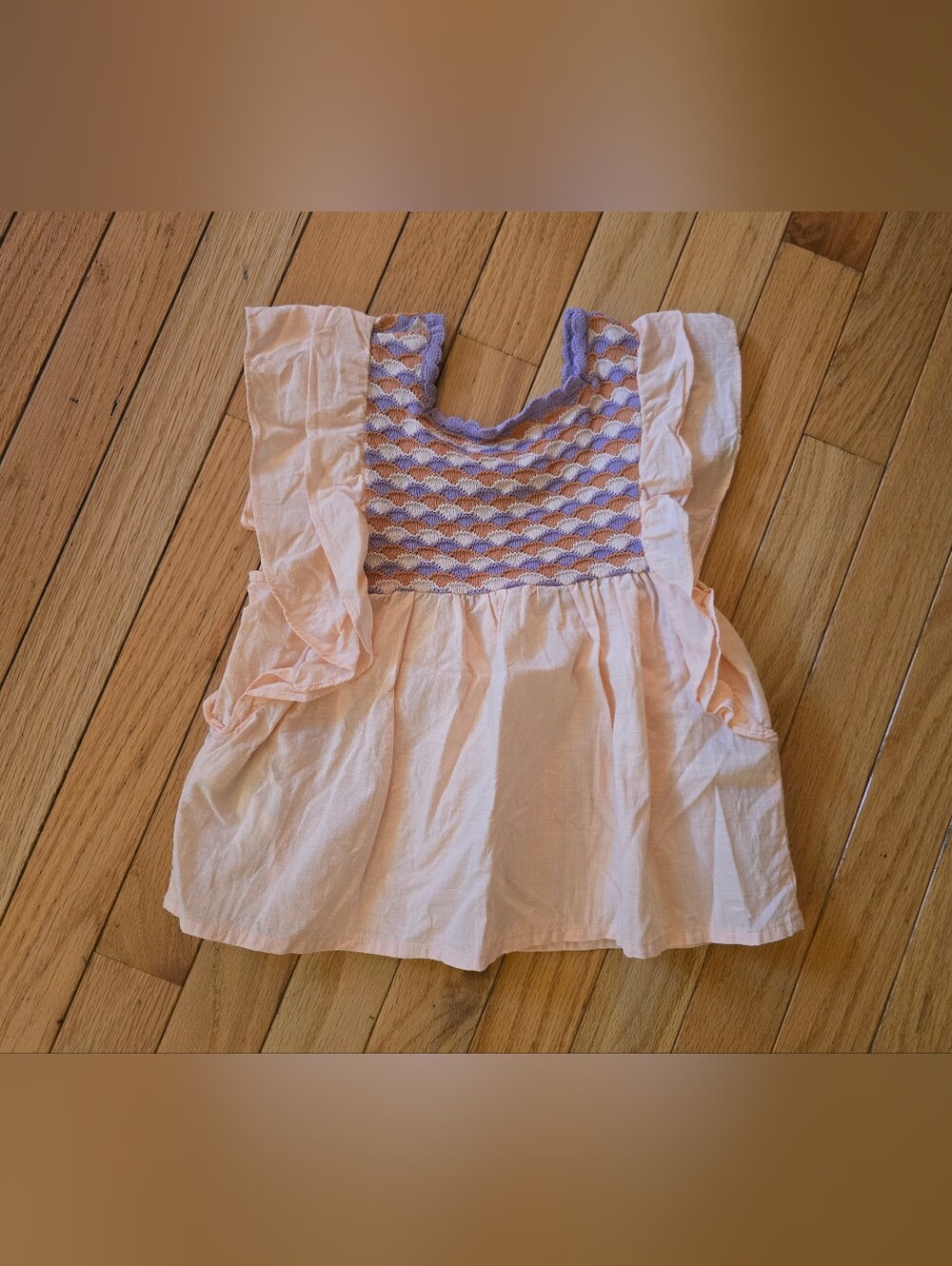 Girl's Sylvia Ruffled Top With Crochet-Style Yoke Size 6Y
